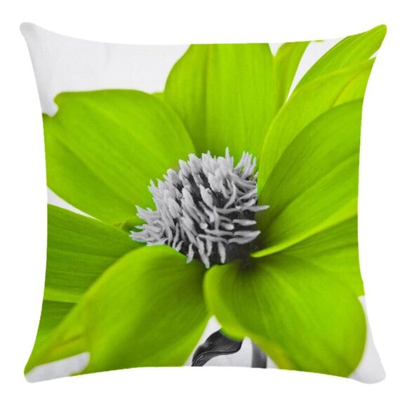 Lime Green Bloom Pillow Cover - Picture 1 of 4